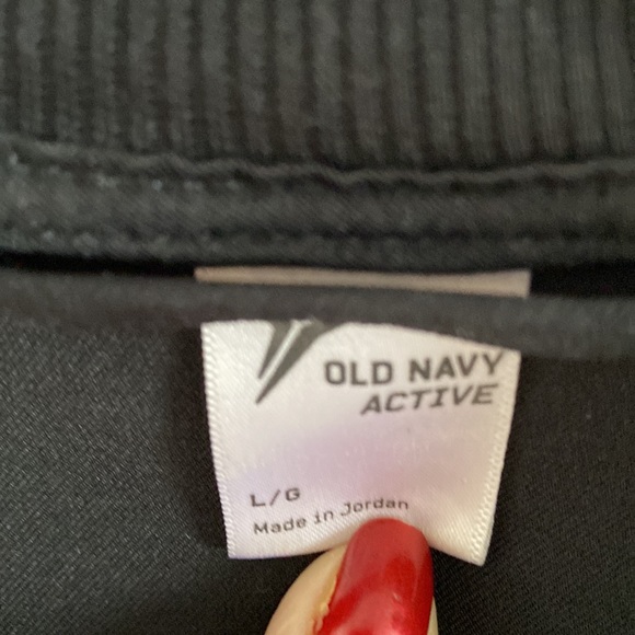 OLD NAVY ACTIVE black bomber jacket zipper large L - Picture 2 of 4